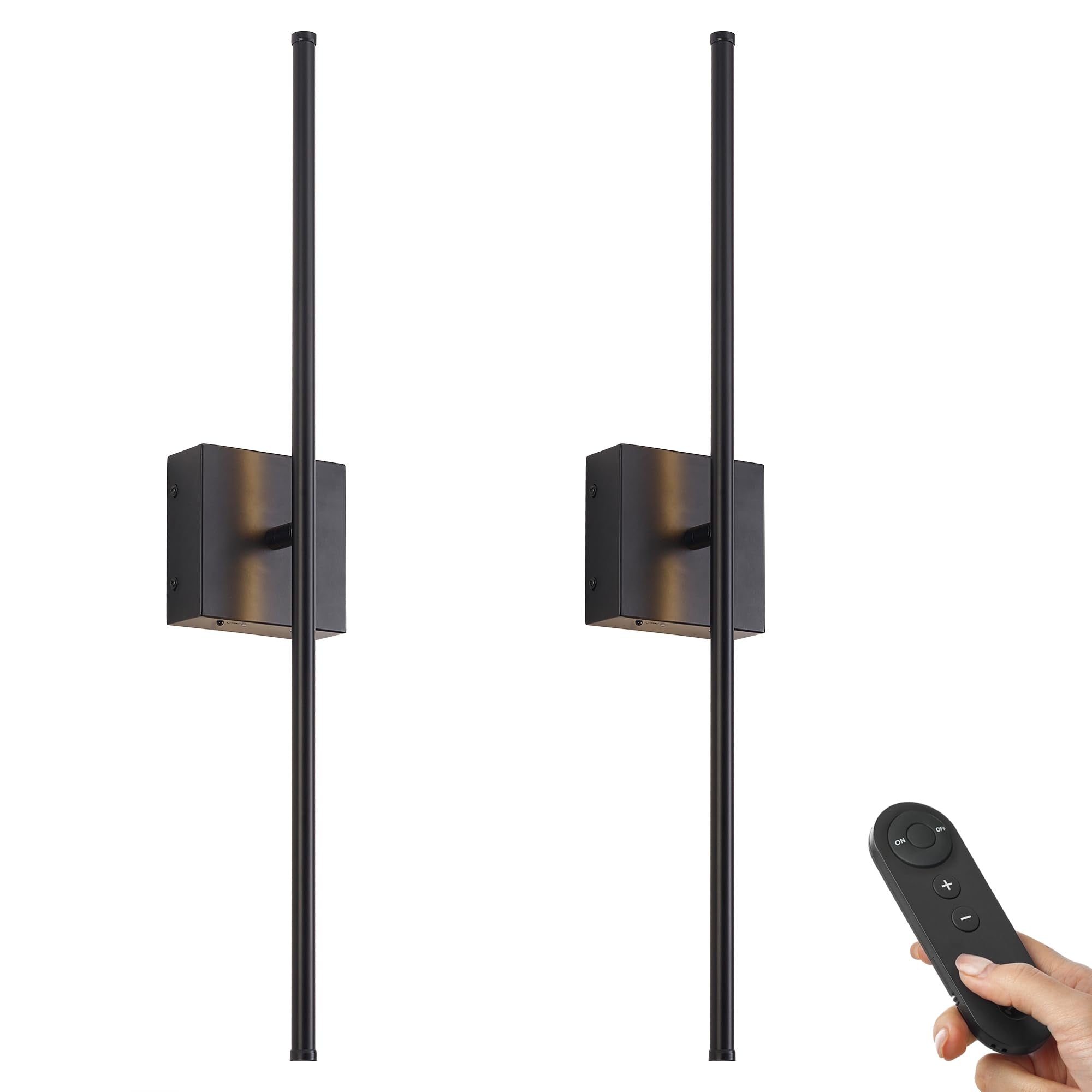 Rechargeable Wireless Wall Sconce Set of 2 with Remote for Home Decor
