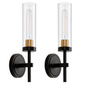 Black and gold hardwired wall sconce set of two for home decor