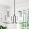 8-light brushed nickel industrial farmhouse chandelier for decor