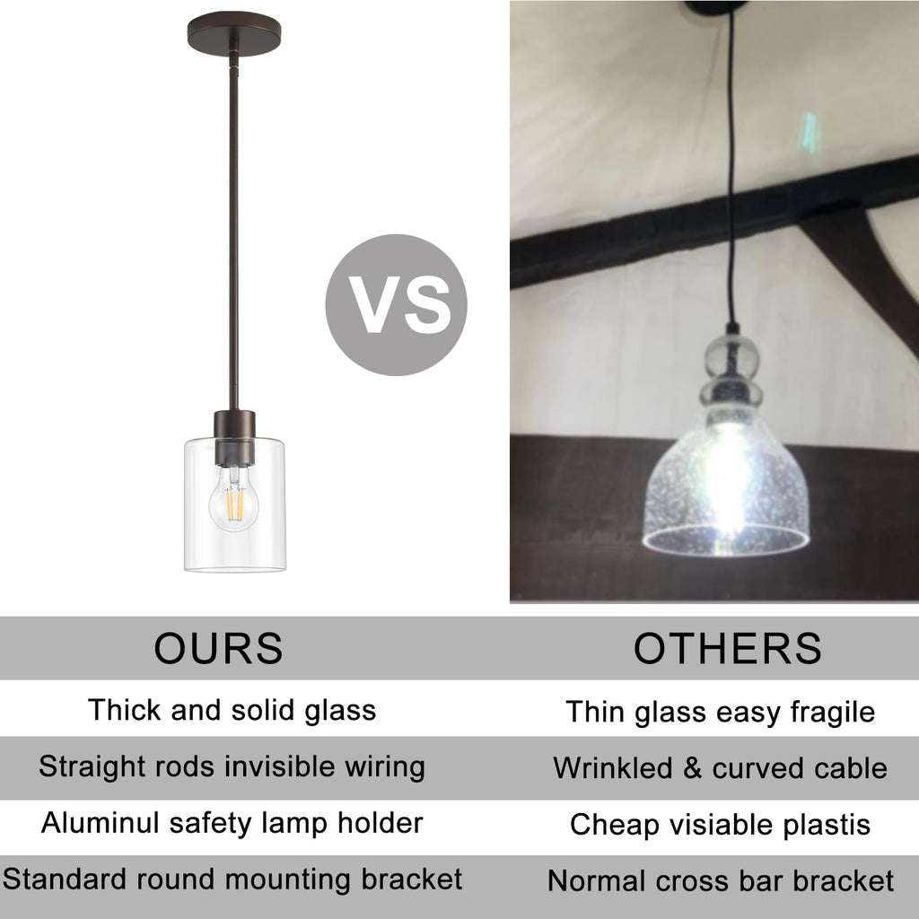 Oil-rubbed bronze pendant lights, set of 2, kitchen decor fixture