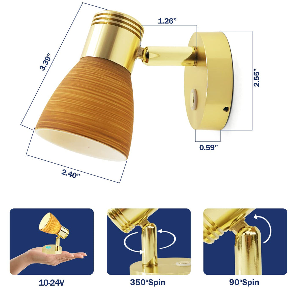 THALASSA 12V Reading Light – 3W Touch Dimmer, Warm White LED, Surface Mount for RV Boat Camper Interior