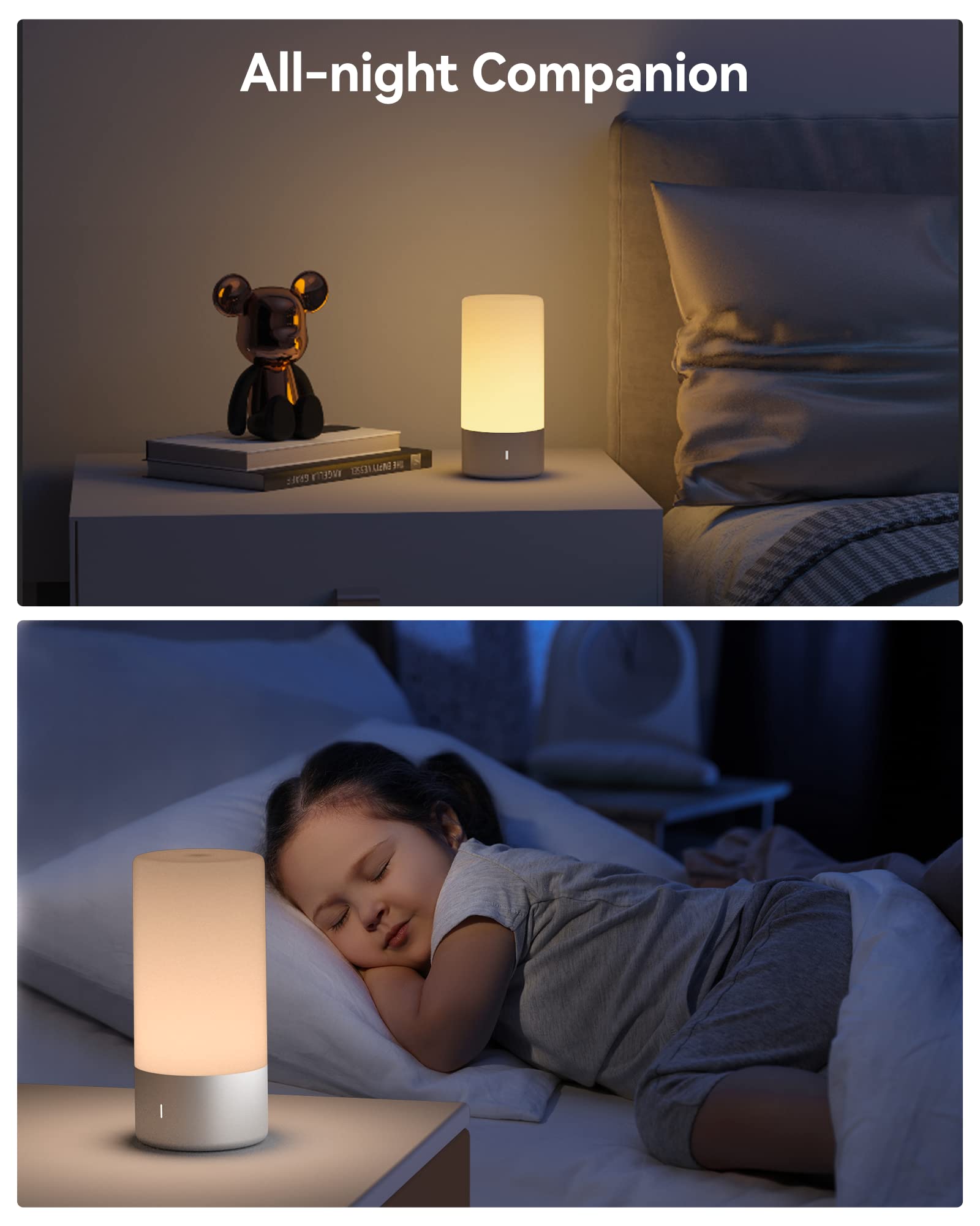 Touch control RGB table lamp with 3-level dimming for bedside reading