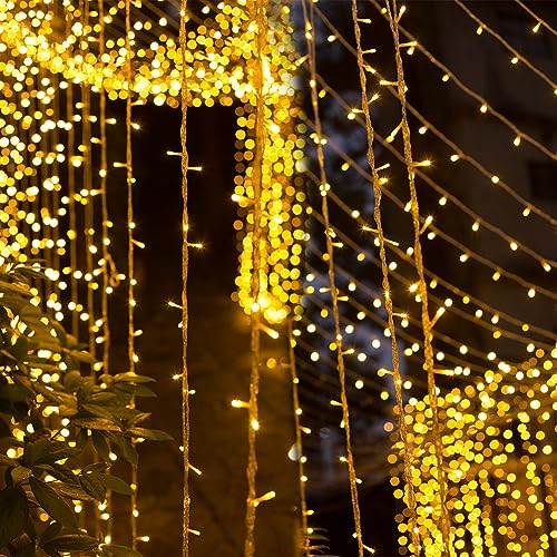 300 LED curtain string lights with remote, 8 modes for home decor
