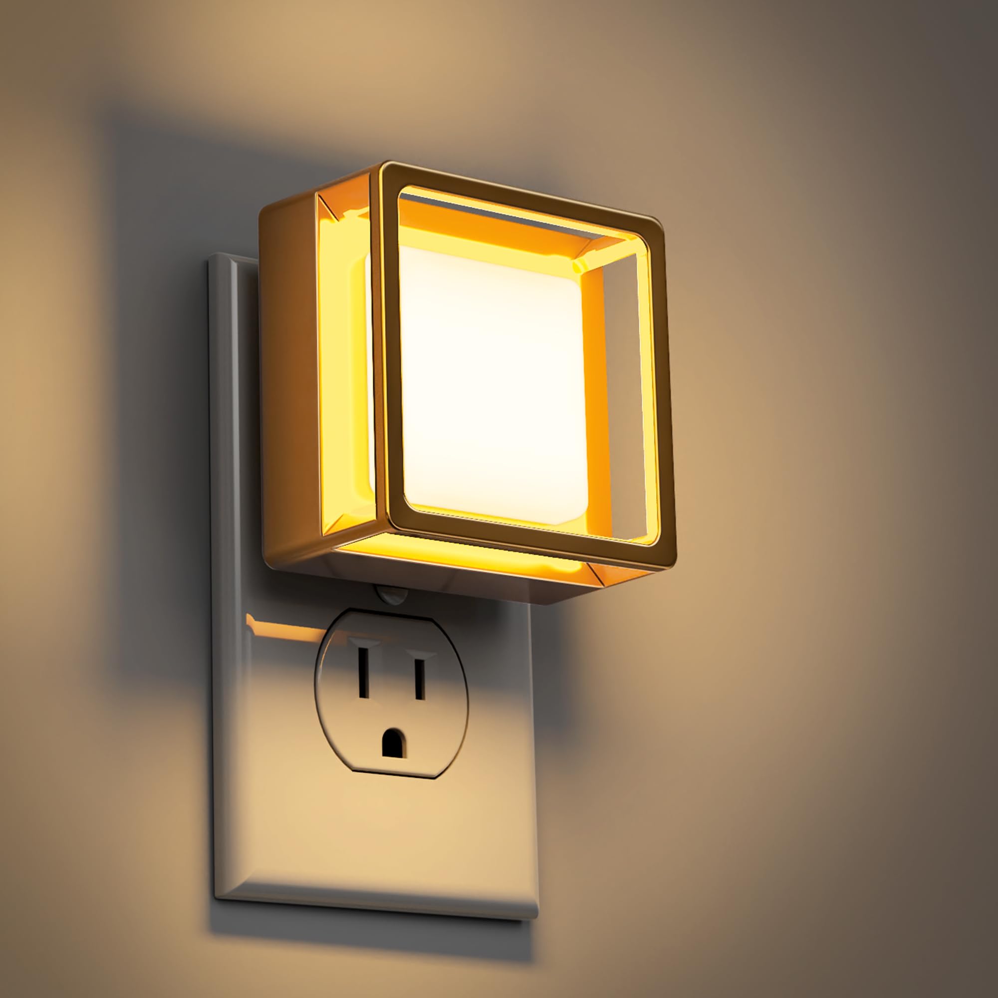Automatic plug-in LED night light with light sensor, 2-pack