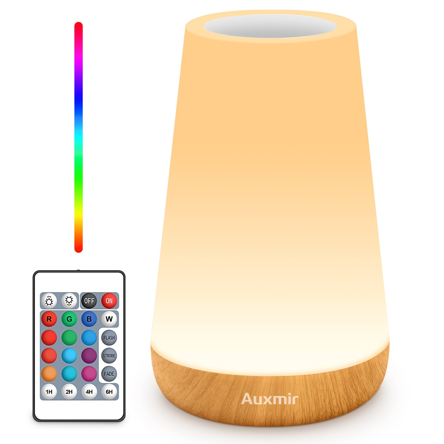 Rechargeable touch-control bedside lamp with 13 colors