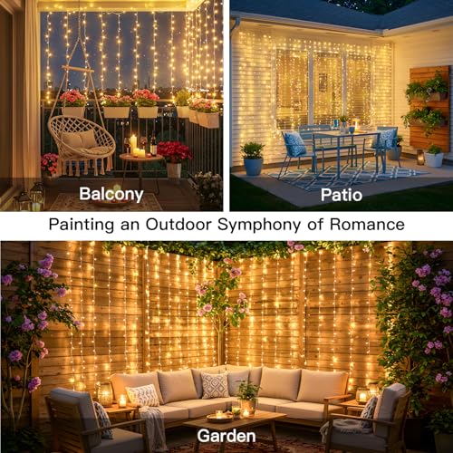 200-LED curtain string light for indoor and outdoor decor