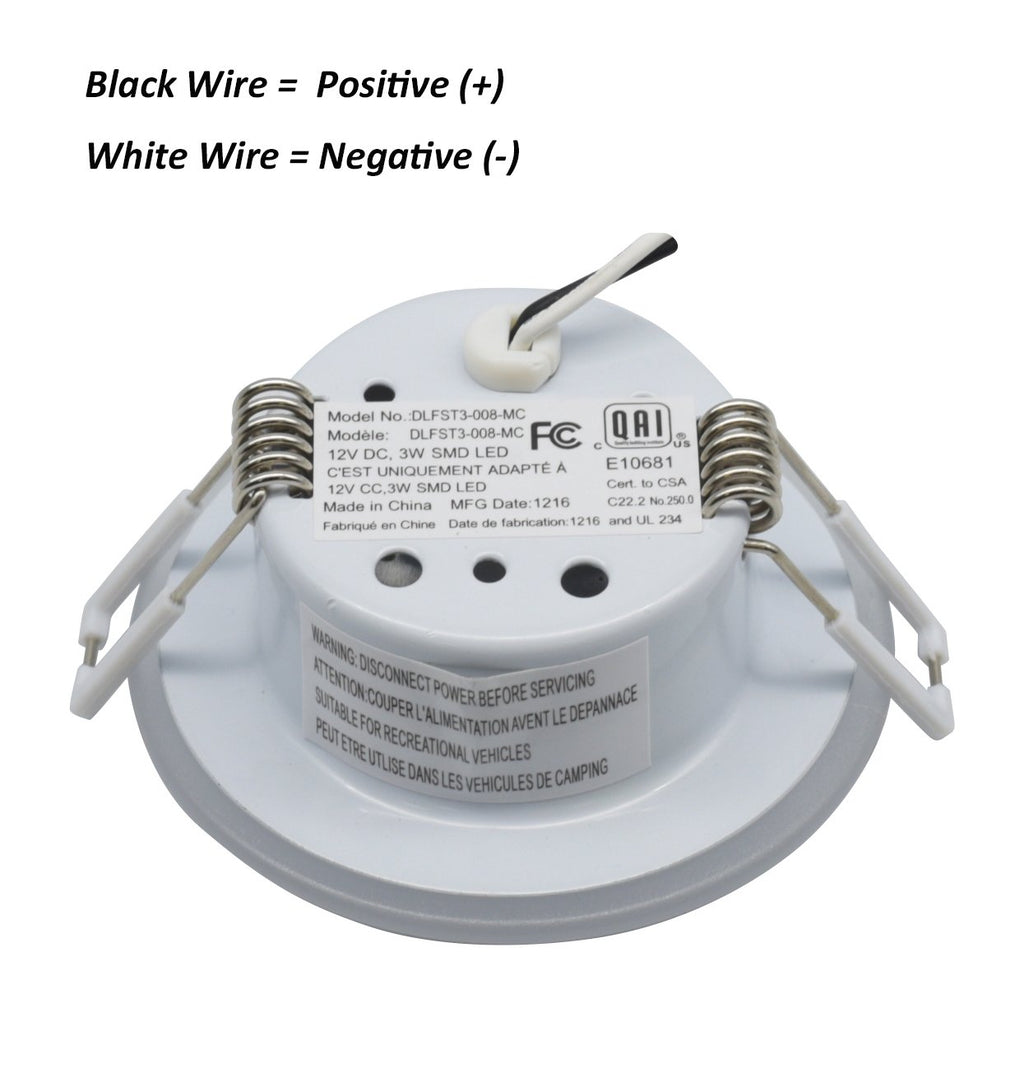 Facon 3 Inch 12V LED Puck Light – 3400K Warm White, Full Aluminum Recessed Mount, Dimmable Interior for RV Camper Trailer