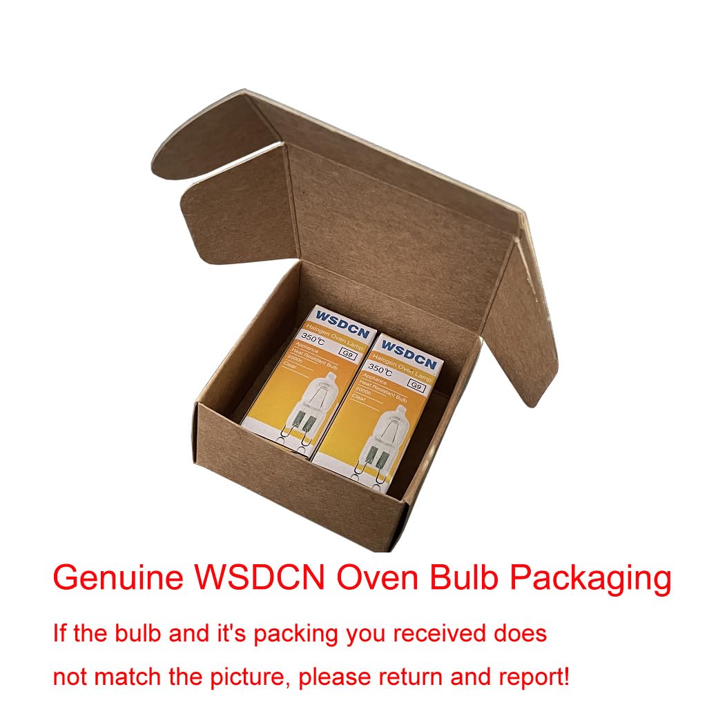 2-Pack G9 Halogen Oven Bulbs 40W 120V – Heat Resistant 350°C, 2700K Warm White for Oven Light Replacement