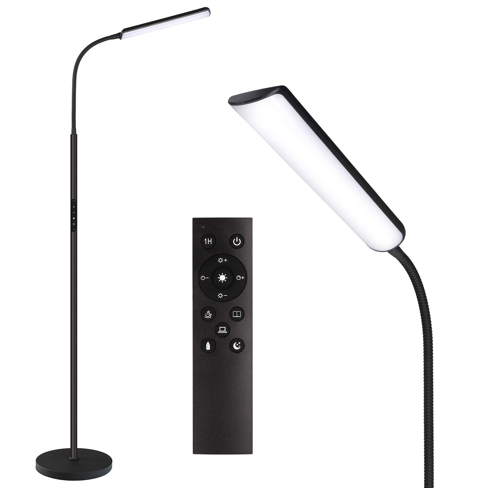 15W LED floor lamp with 1-hour timer and stepless dimming