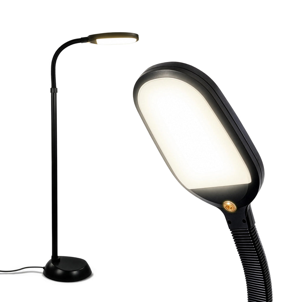 Gooseneck LED floor reading lamp for crafts and detail work