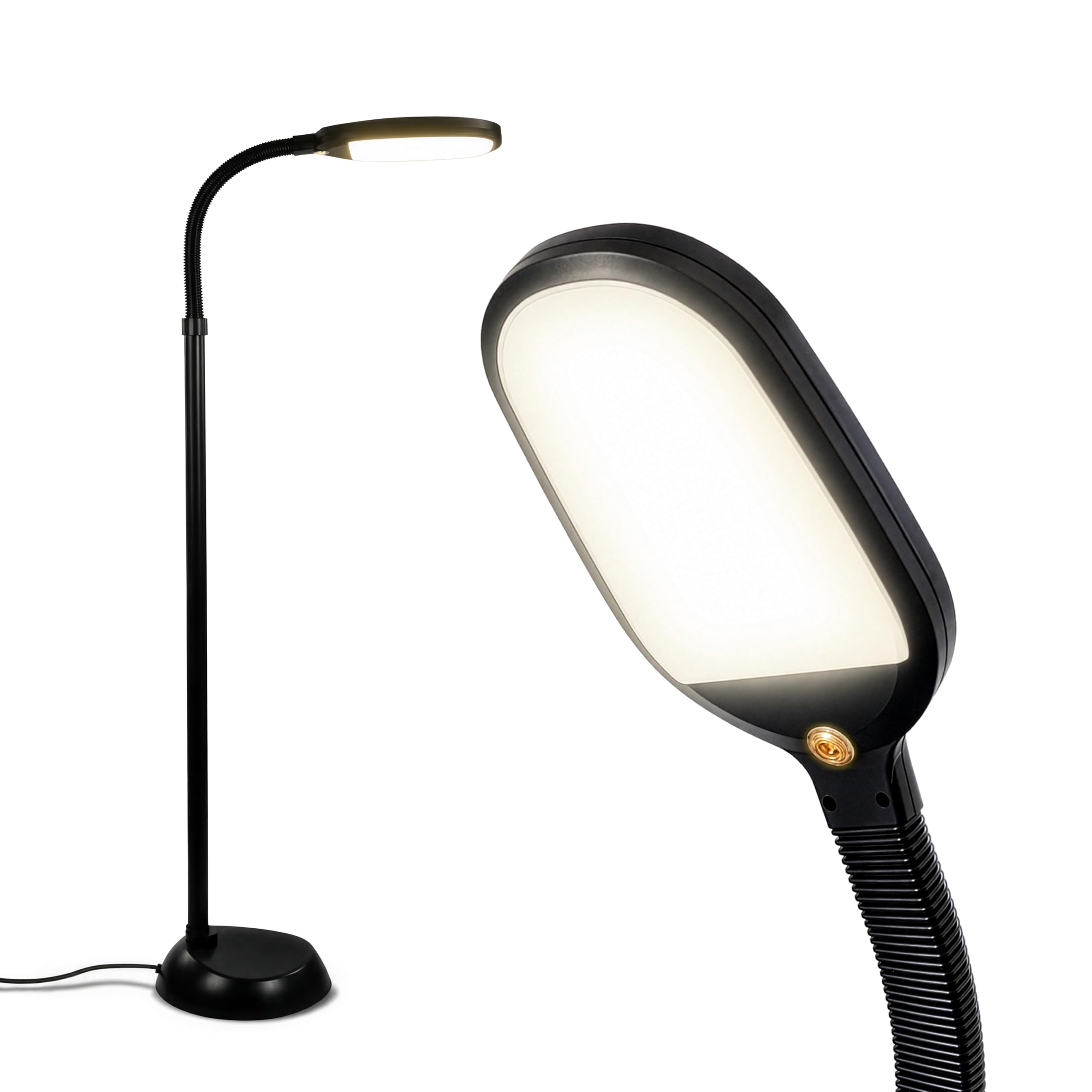 Gooseneck LED floor reading lamp for crafts and detail work