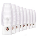 Warm white plug-in night light with dusk-to-dawn sensor, 8-pack