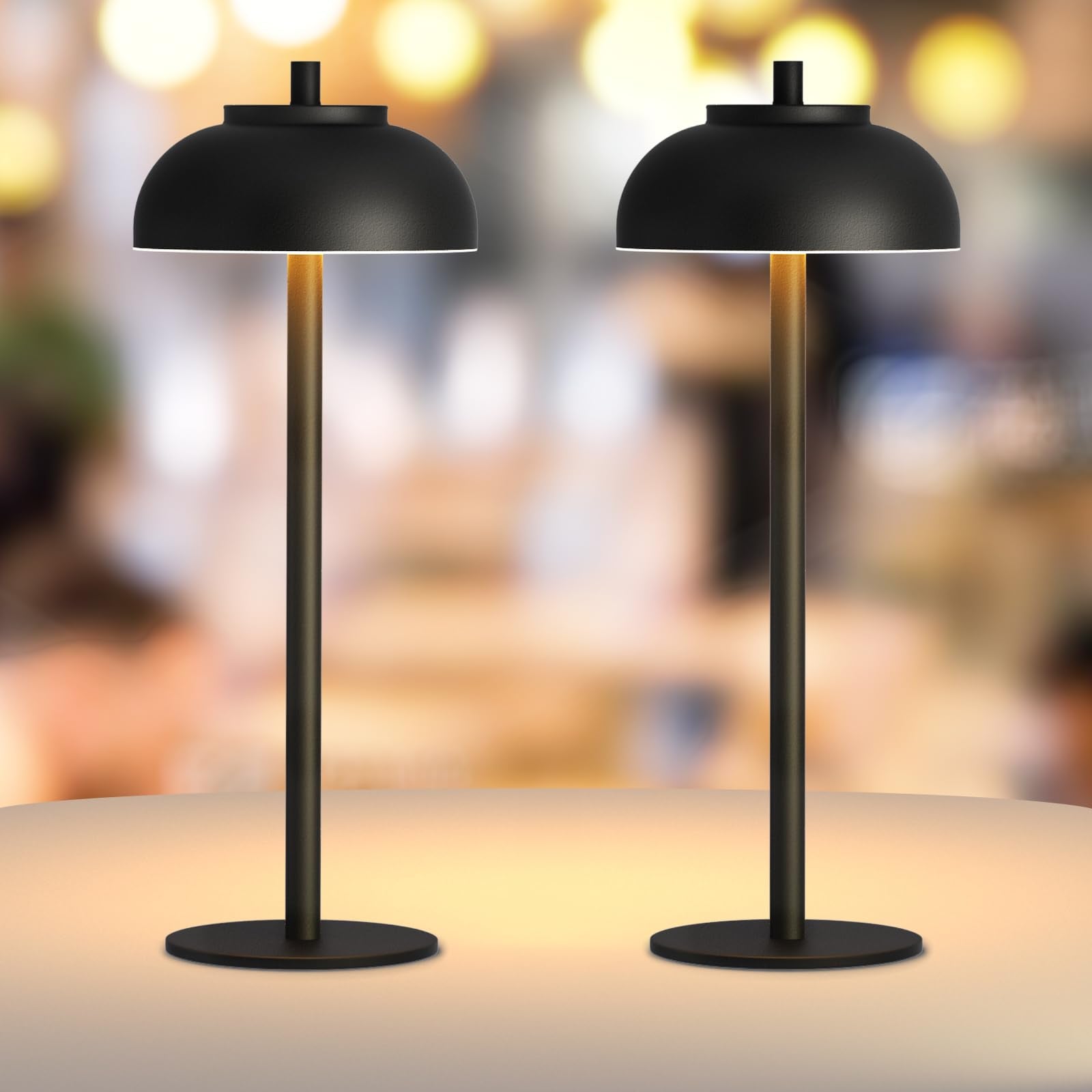 Waterproof cordless table lamp 2-pack for patio dining