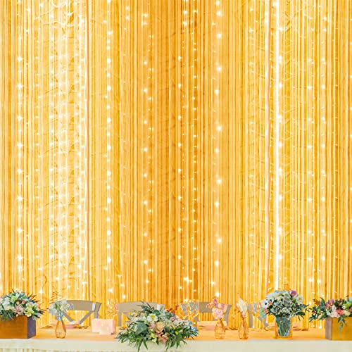 600 LED window curtain string lights, warm white for indoor outdoor