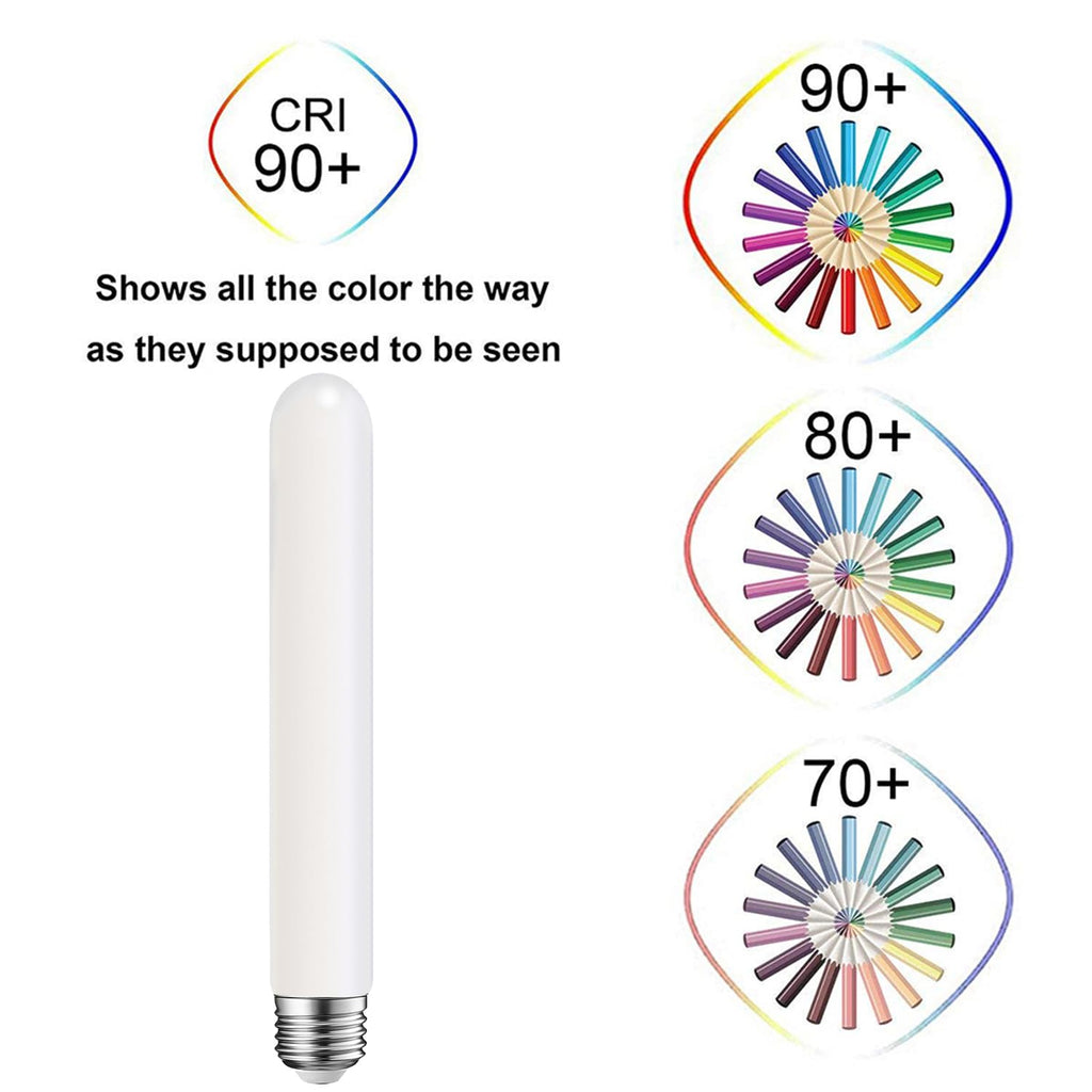 4-Pack T10 LED Bulbs E26 Base – 4W (40W Equiv.), 400LM, 2700K Warm White, Dimmable for Cabinet Display & Wall Sconces