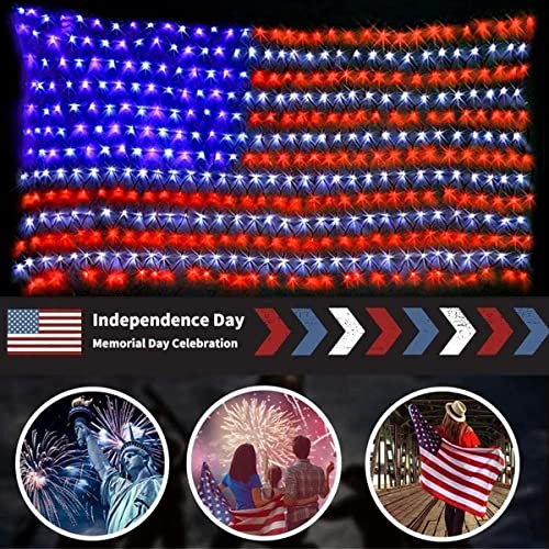 420-LED American flag outdoor string light for patriotic decor