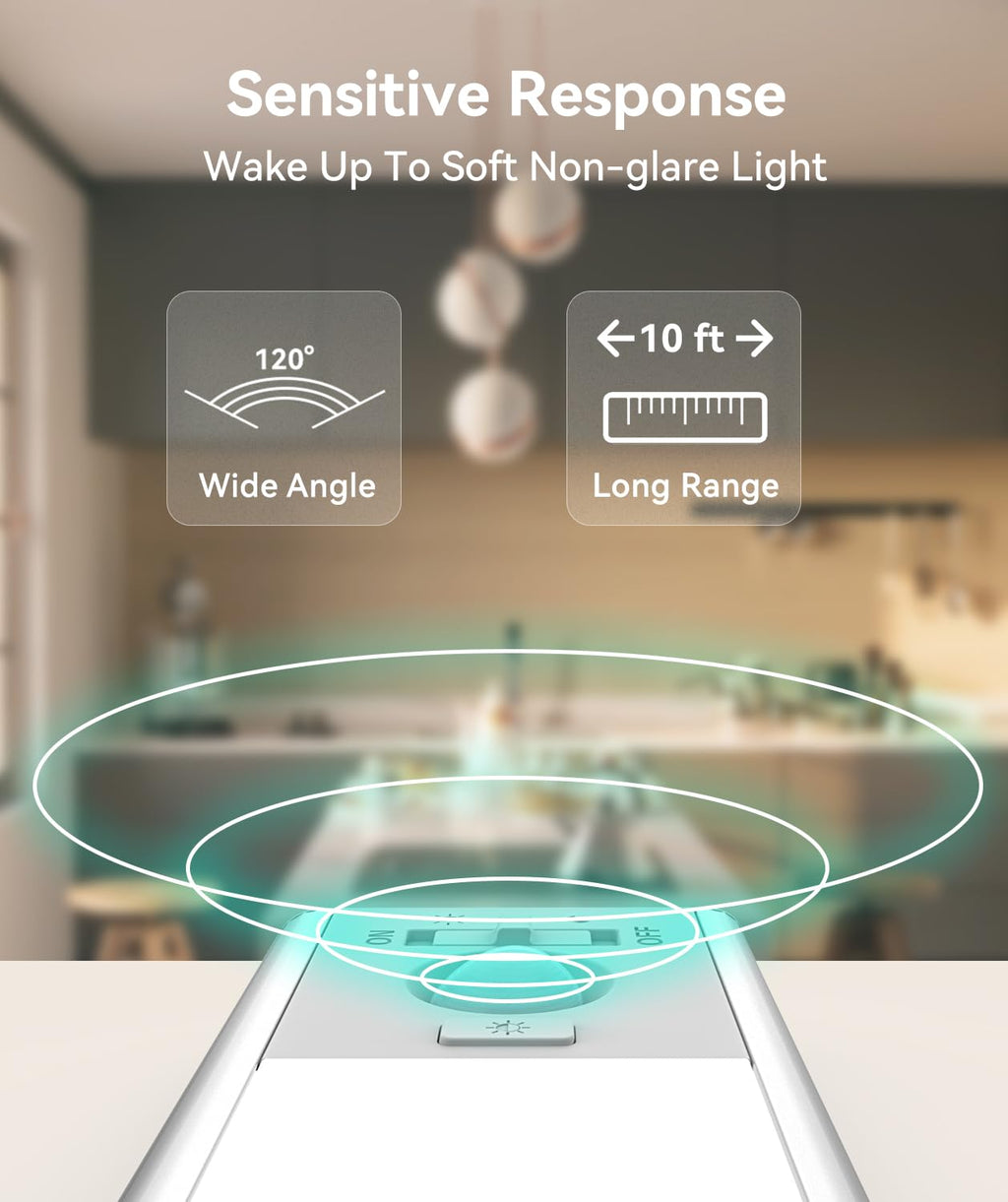 2-Pack Under Cabinet LED Lights Motion Sensor – 2200mAh USB Rechargeable, Magnetic Wireless Dimmable for Kitchen & Closets
