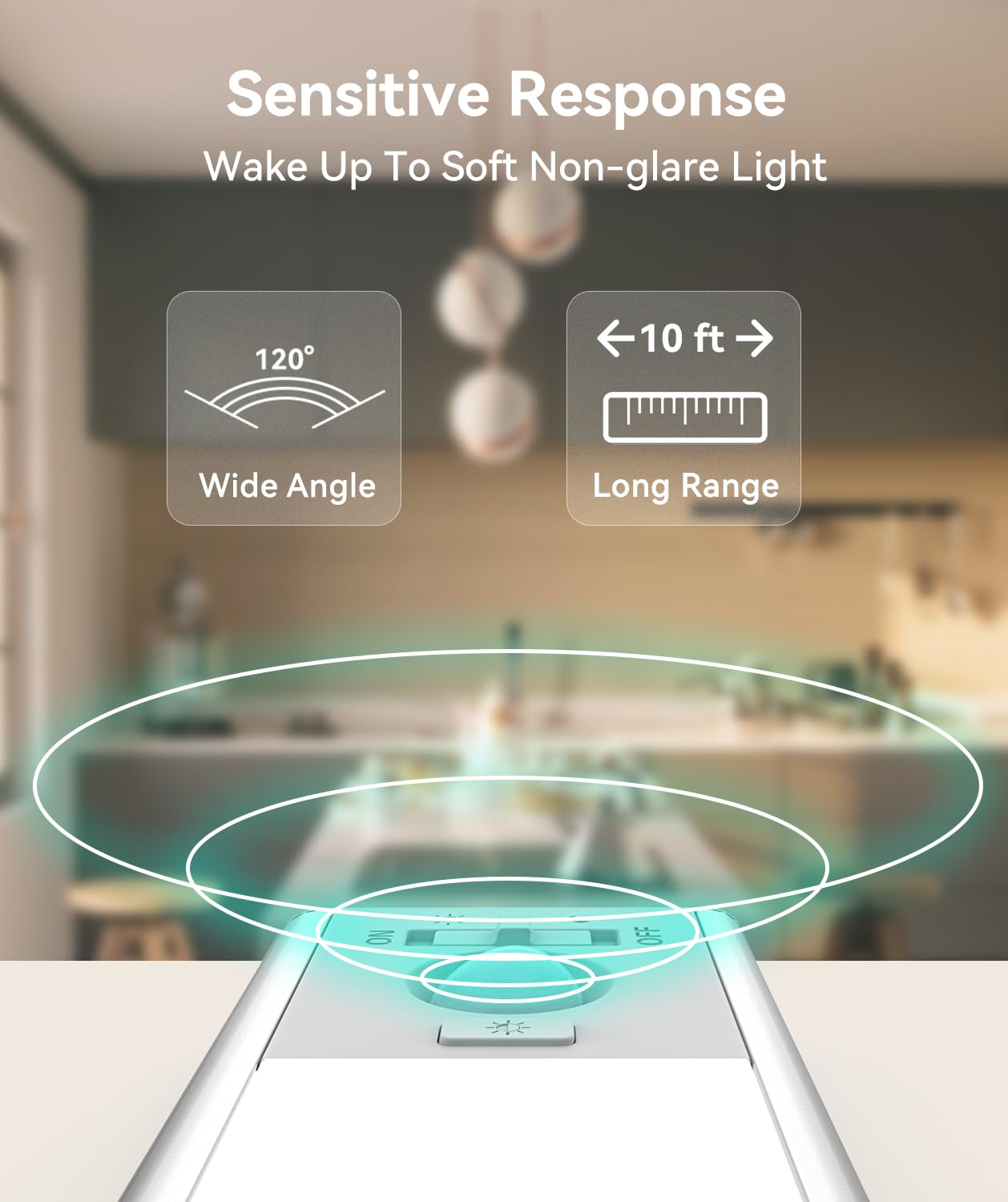 2-Pack Under Cabinet LED Lights Motion Sensor – 2200mAh USB Rechargeable, Magnetic Wireless Dimmable for Kitchen & Closets