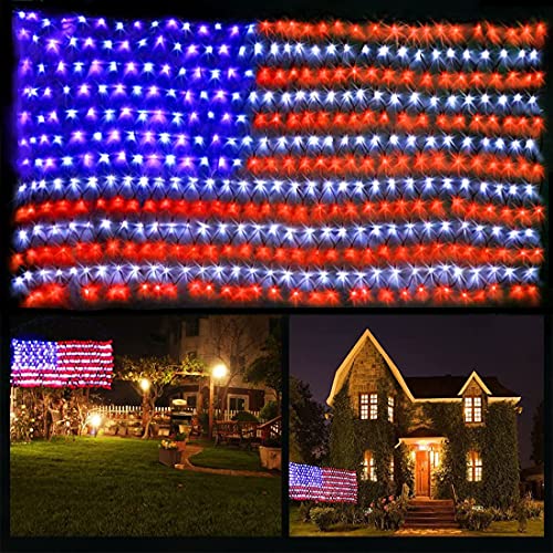 420-LED patriotic American flag outdoor string light