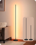 57.5-inch dimmable LED corner floor lamp with adjustable height, black