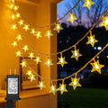 33 ft star-shaped string lights, 100 LED plug-in for bedroom decor