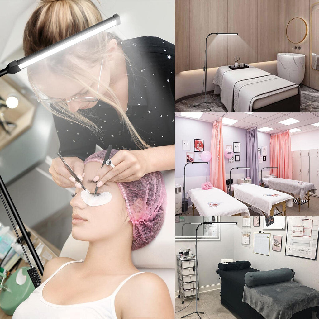 Adjustable LED floor lamp for lash and makeup artists, eye-caring light