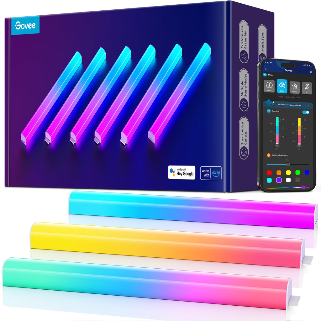 RGBIC Smart Wall Light Panels for Gaming Rooms & Home Decor, 2-Panel Set
