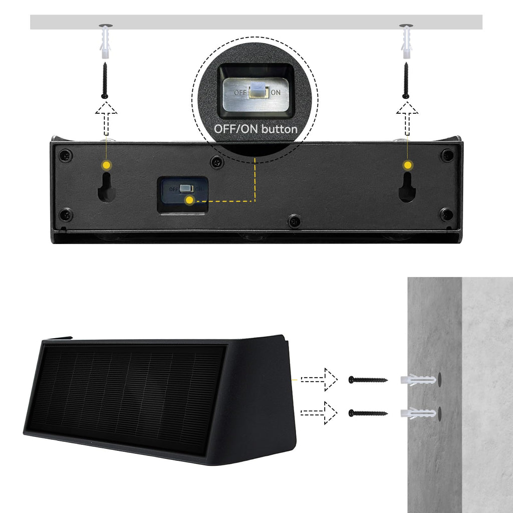 Mrzxy Solar Wall Sconce Up Down – Waterproof Aluminum, 300LM, 3000K Warm White, Dusk to Dawn for Porch & Yard