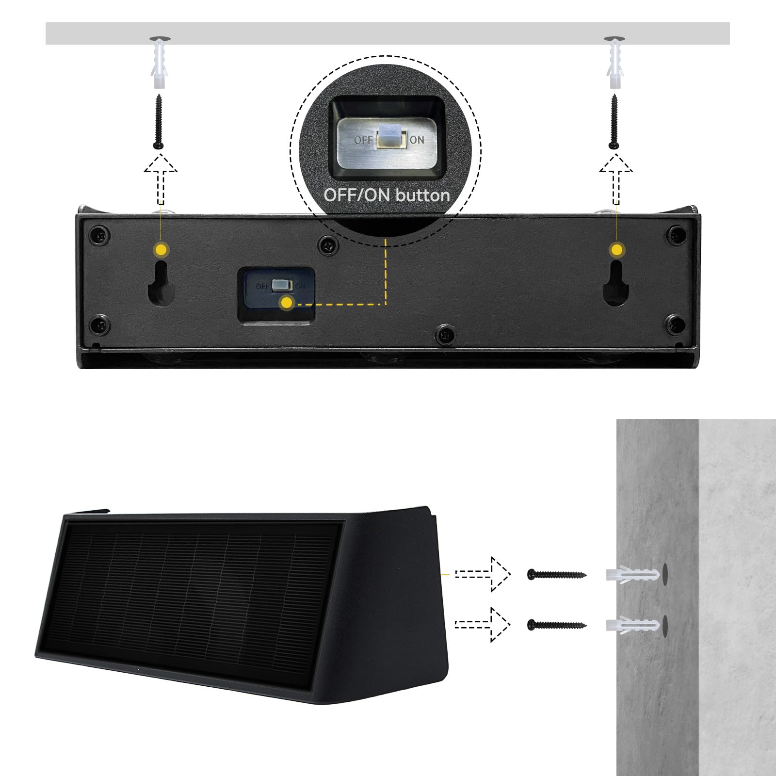 Mrzxy Solar Wall Sconce Up Down – Waterproof Aluminum, 300LM, 3000K Warm White, Dusk to Dawn for Porch & Yard