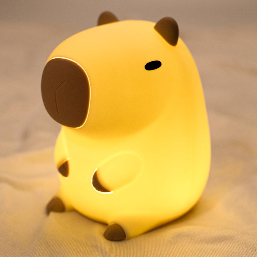 Squishy capybara silicone night light with touch sensor, rechargeable