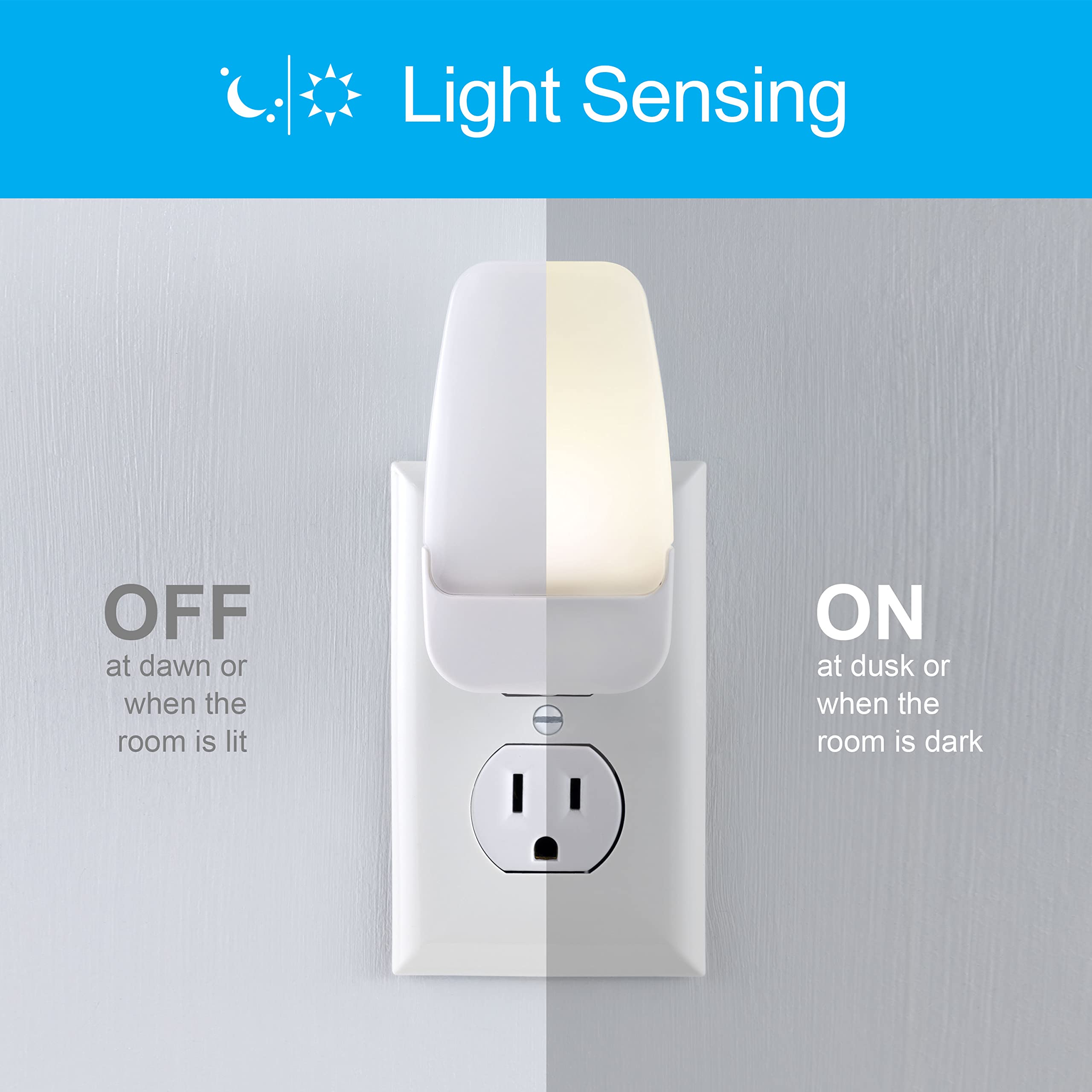 Warm white LED night light 8-pack with dusk to dawn sensor