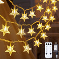 Warm white star string light, 33 ft, 100 LED, plug-in with timer