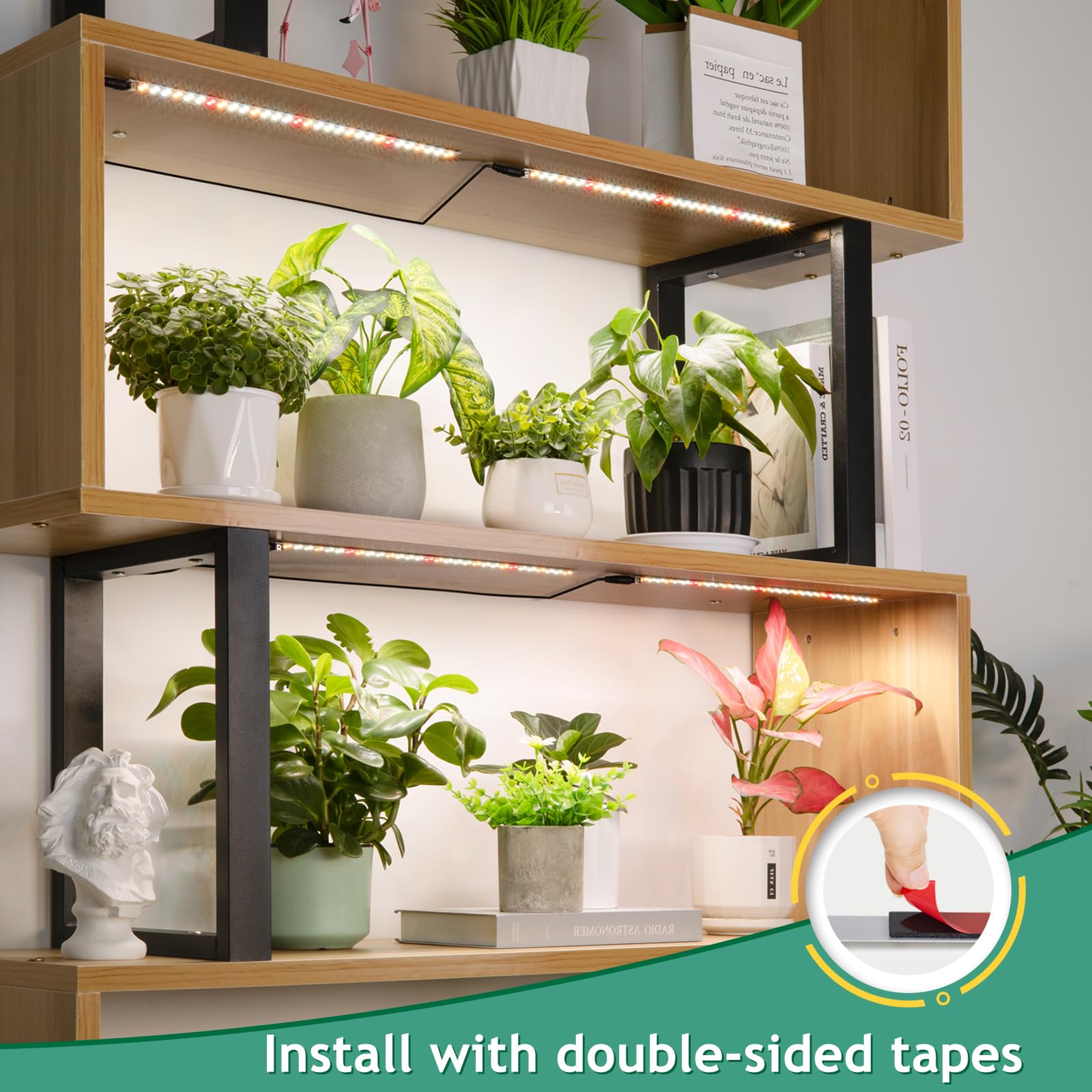 1-Pack LED Grow Light Strip Full Spectrum – 240 LEDs, 10 Brightness Levels, Timer 4/8/12H for Indoor Plants Growing