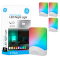 Color-changing plug-in night light with dusk-to-dawn sensor, 4-pack