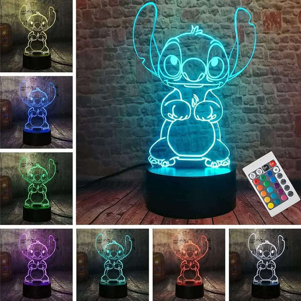 3D illusion night light with 16 color modes for kids' rooms