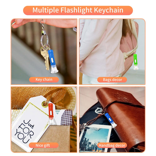 100-Pack Mini LED Flashlight Keychains – Assorted Colors, Bulk Torch Keyrings, Compact & Portable for Party Favors & Camping