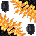 Orange mini string light, 2-pack, 17.8 ft, battery-powered