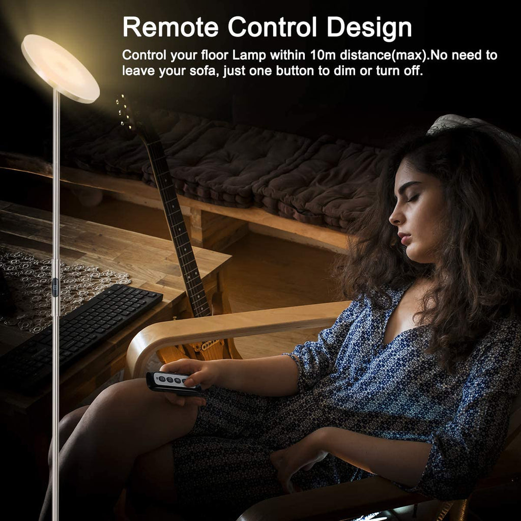 Torchiere floor lamp with 2400LM super-bright adjustable LED