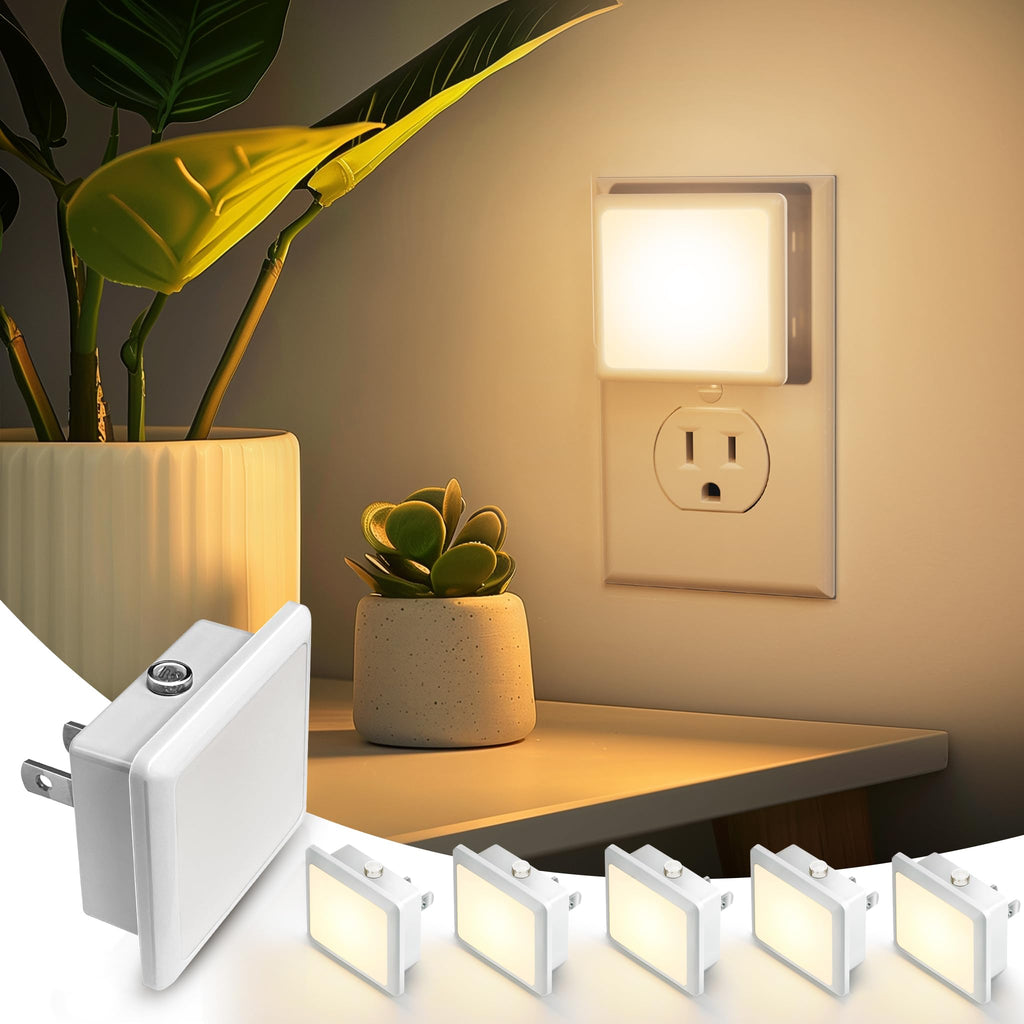 Plug-in night light 6-pack with dusk-to-dawn sensor