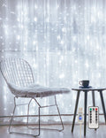 White curtain string light, 200 LED, USB plug-in with timer