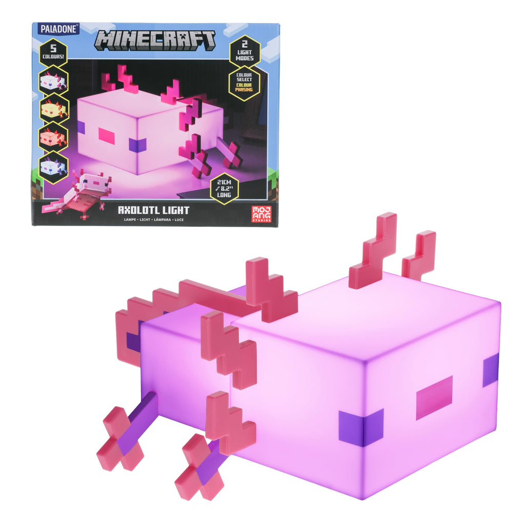 Gaming-themed axolotl night light with five color modes