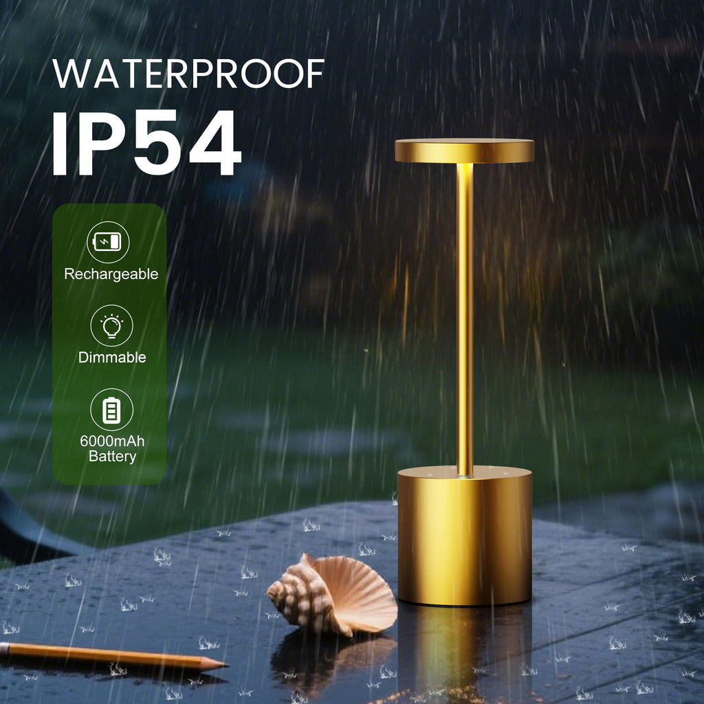 2-pack rechargeable cordless table lamps for patio dining