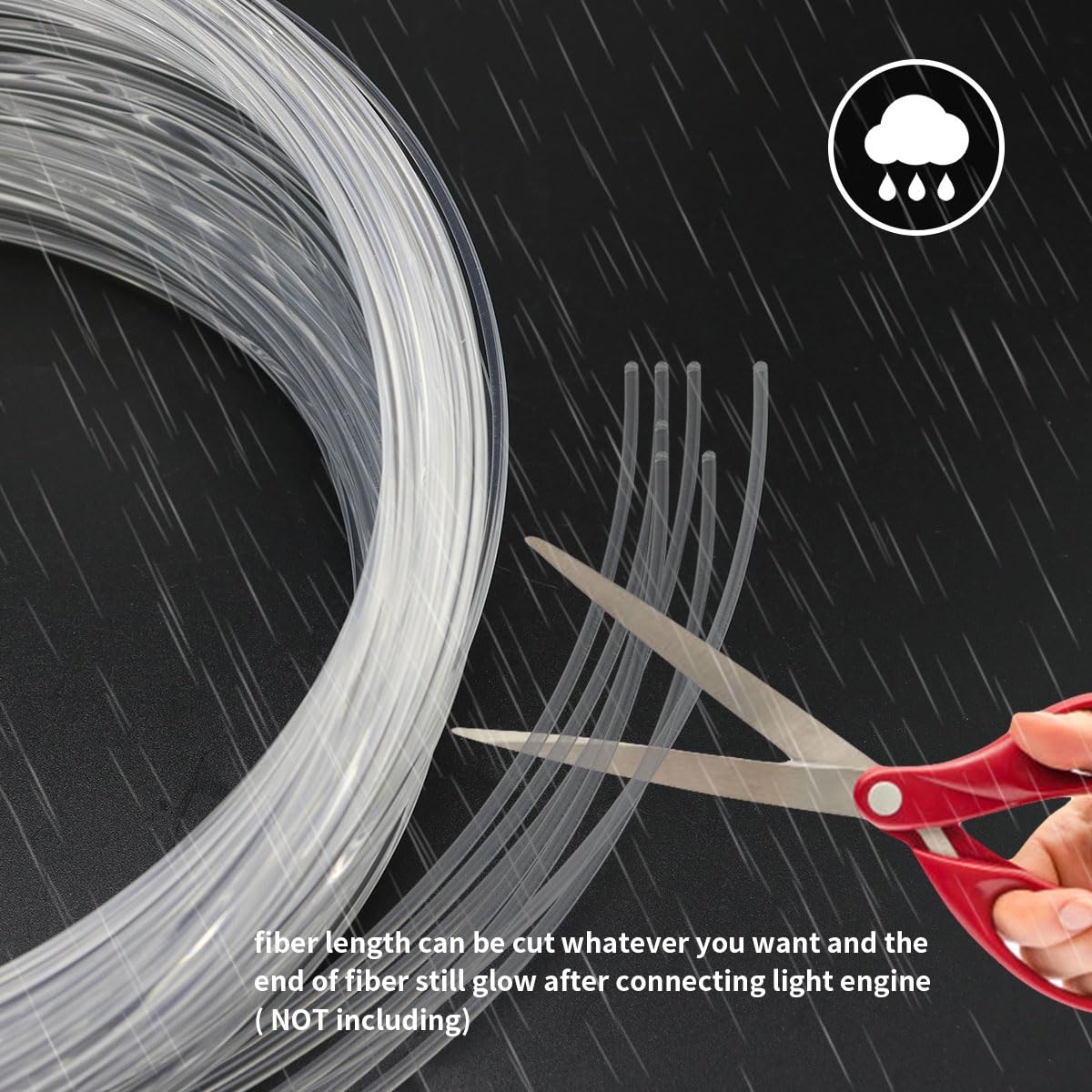 100-Pack Fiber Optic Cable Strands – 0.03IN x 9.8FT, PMMA End Glow, AZIMOM LED Compatible for Star Sky Ceiling