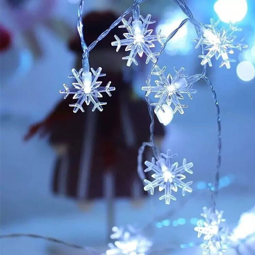100 LED Snowflake String Light, 49Ft Waterproof Plug-In, 8 Modes