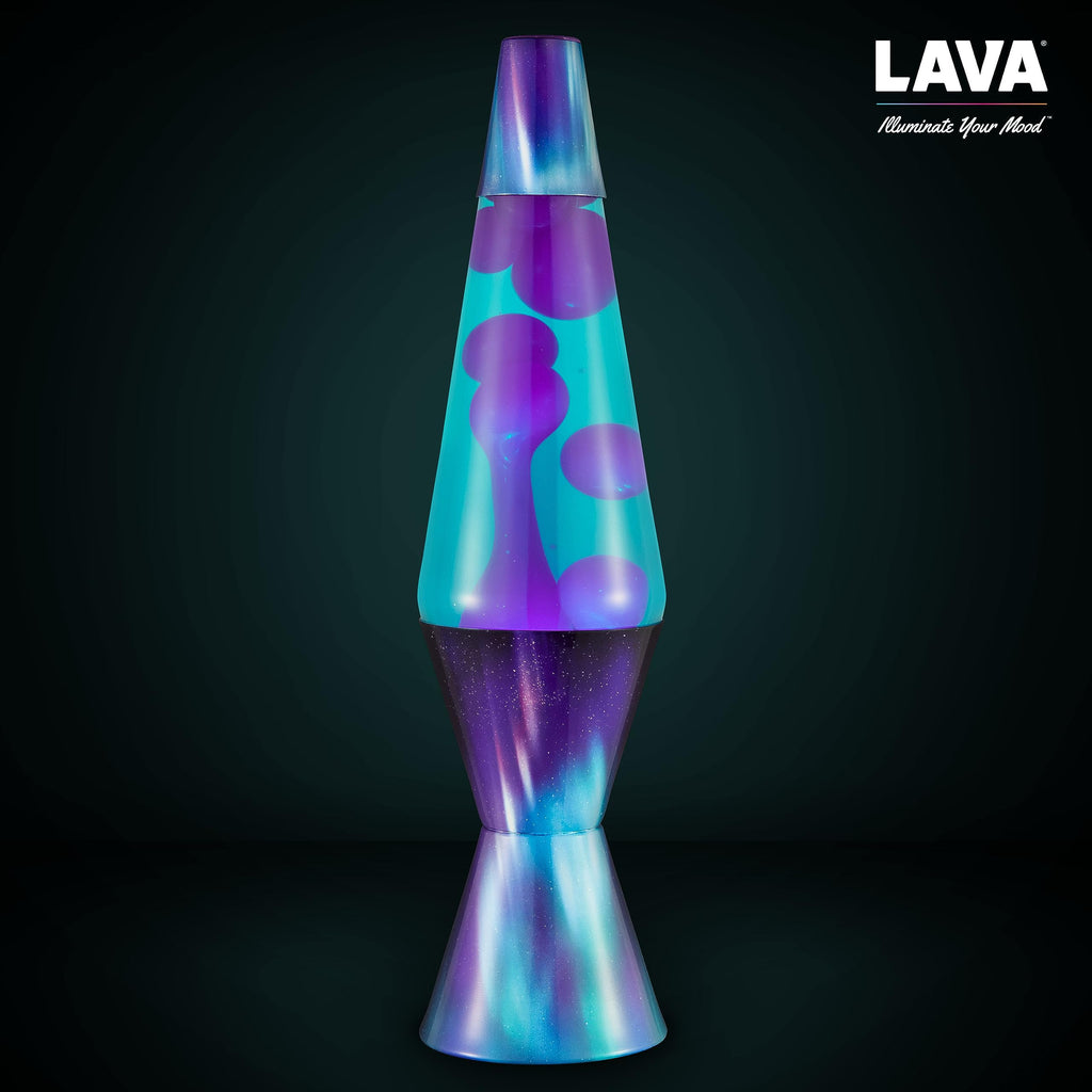 14.5" Lava Motion Lamp Aurora Borealis – Purple Wax, Blue Liquid, 25W Classic Retro Design for Bedroom & Living Room