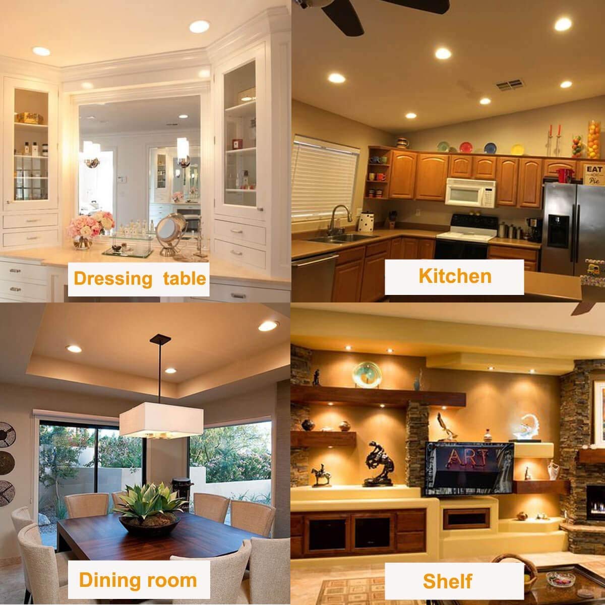 4-Pack GX53 LED Bulbs Dimmable – 7W (50W Halogen Equiv.), 2700K Warm White, 600LM for Under Cabinet & Ceiling Lighting