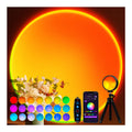 Sunset projector night light with RGB color-changing glow