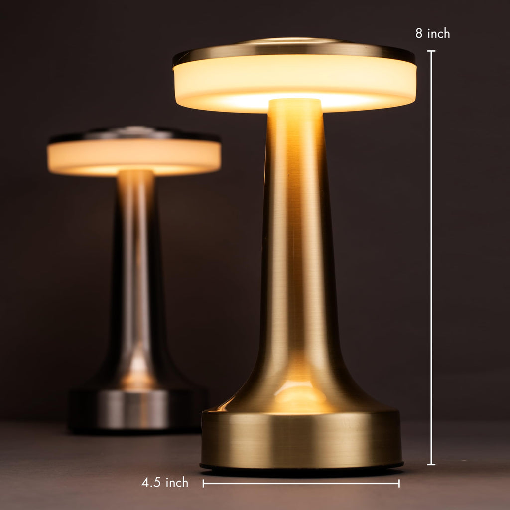 Portable rechargeable LED table lamp with touch sensor control