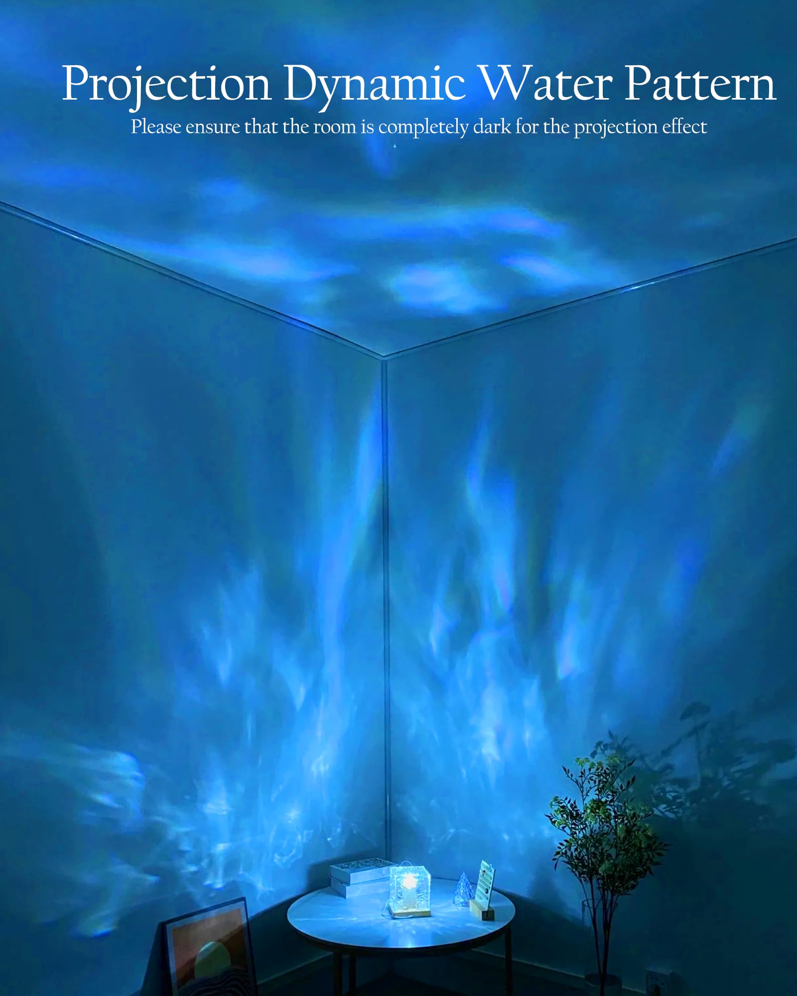 Deogos Northern Lights Projector Cube – Rechargeable, 16 Colors, Remote Control, Ocean Wave Aurora Mood Lighting for Bedroom & Gaming Room