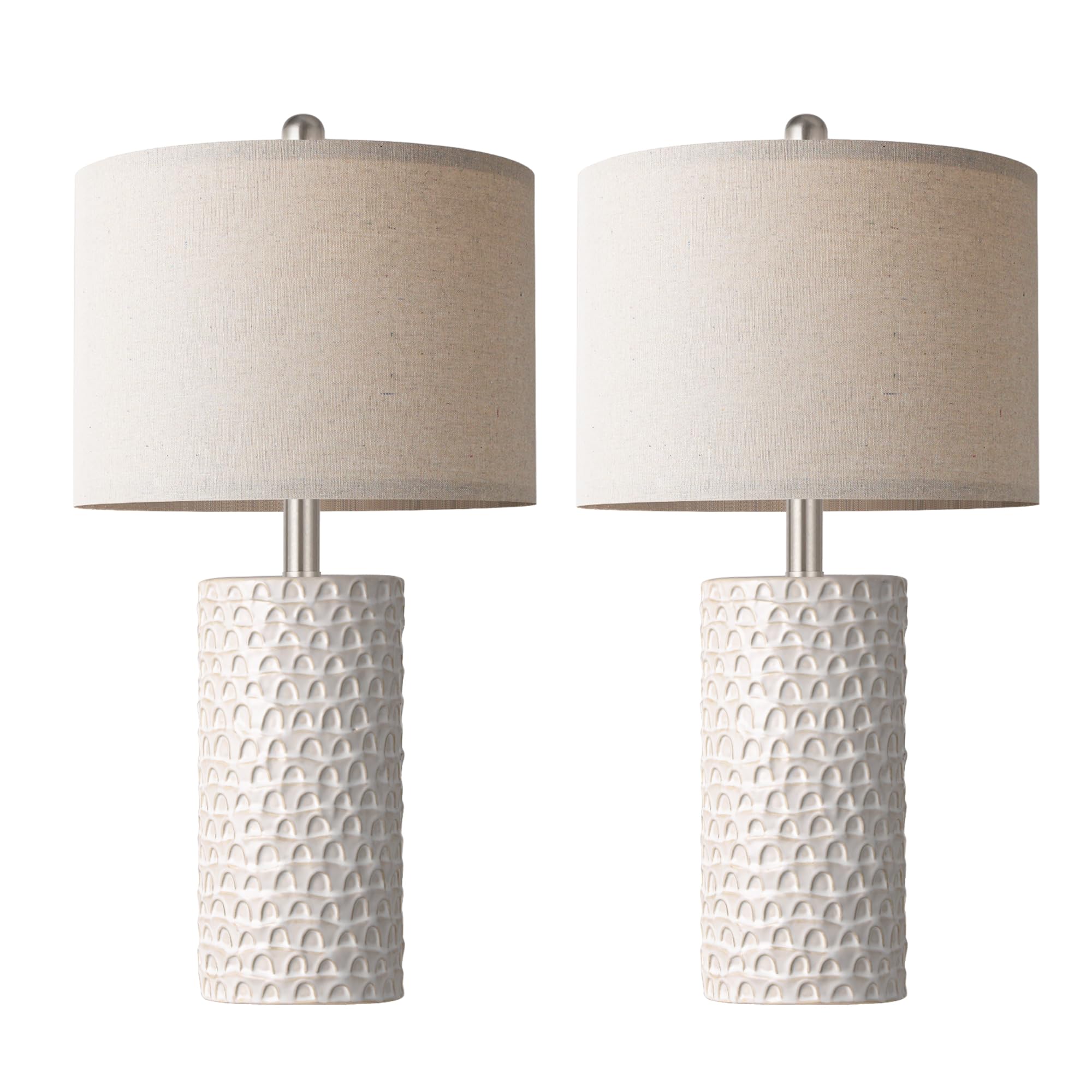23-inch ceramic farmhouse table lamp set of 2 for bedroom and living room decor
